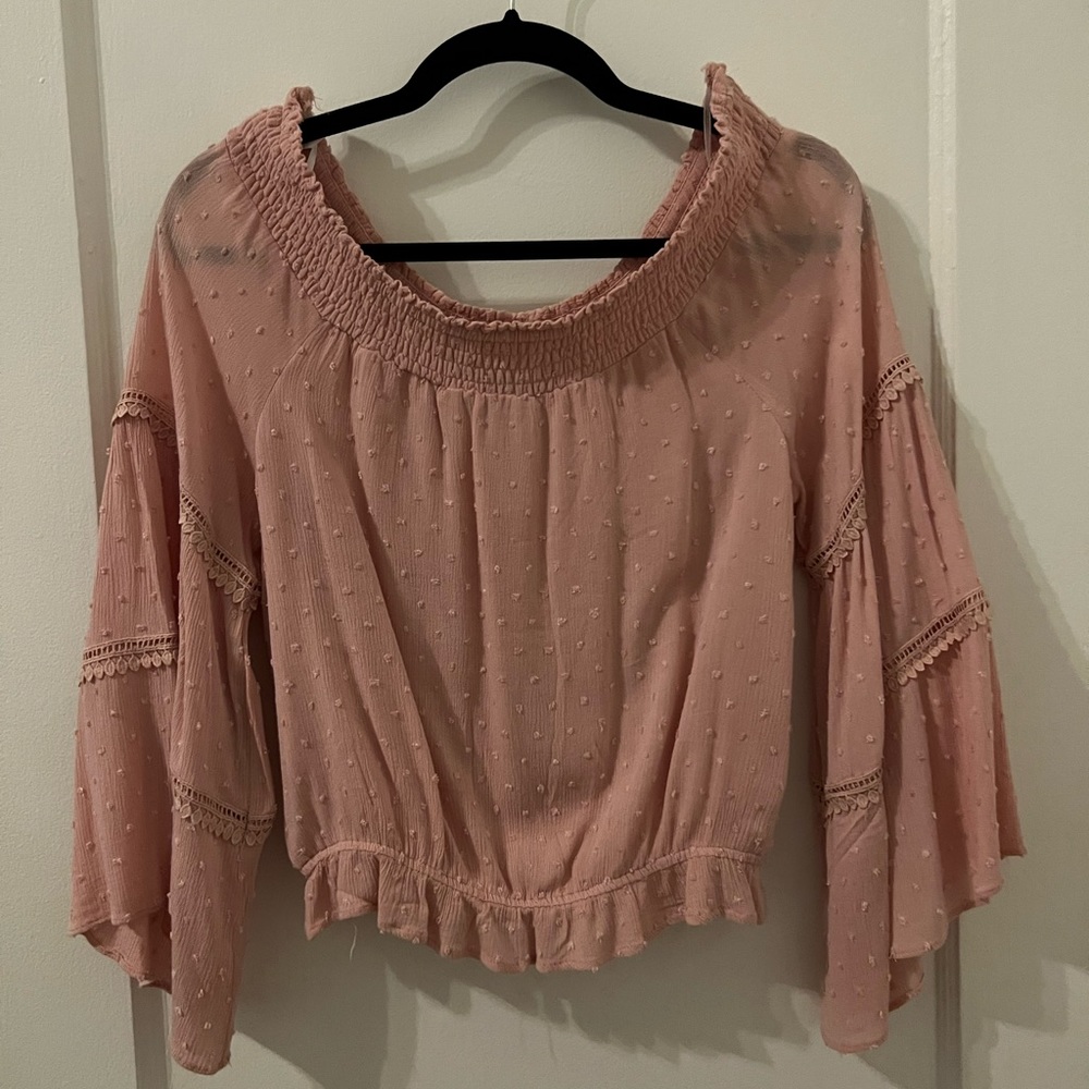 Pink off the shoulder shirt